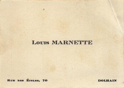 Carte de visite de Louis Marnette