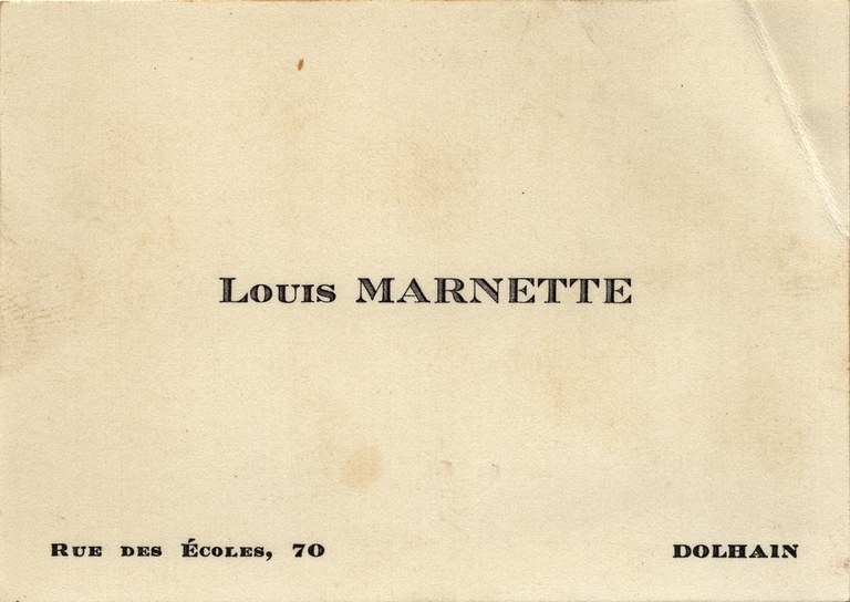 Carte de visite de Louis Marnette