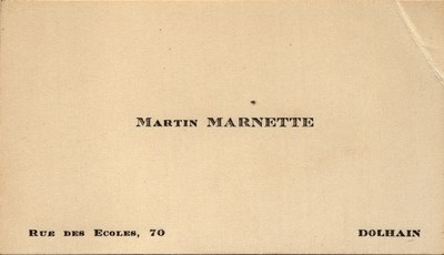 Carte de visite de Martin Marnette