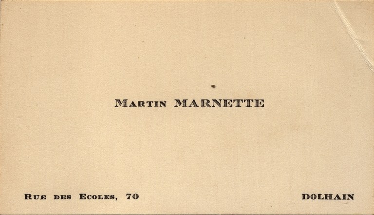 Carte de visite de Martin Marnette