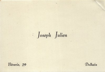 Carte de visite de Joseph Julien