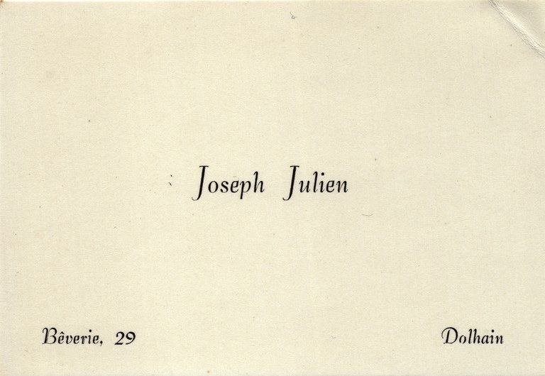 Carte de visite de Joseph Julien