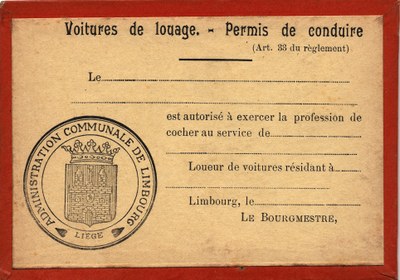 Voiture de Louage - Permis de conduire