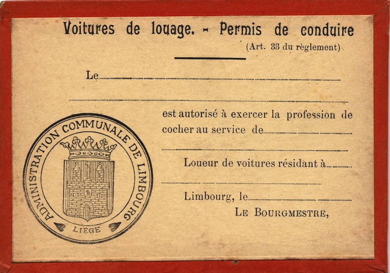 Voiture de Louage - Permis de conduire