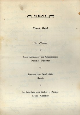 Passage en promotion - Menu du dîner chez Paulis