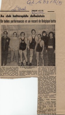 Club d'haltérophilie dolhaintois, record battu